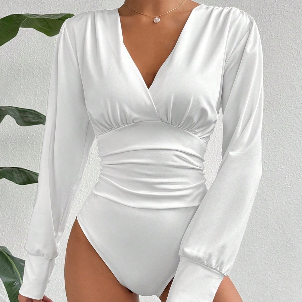 White Long Sleeve Bodysuit